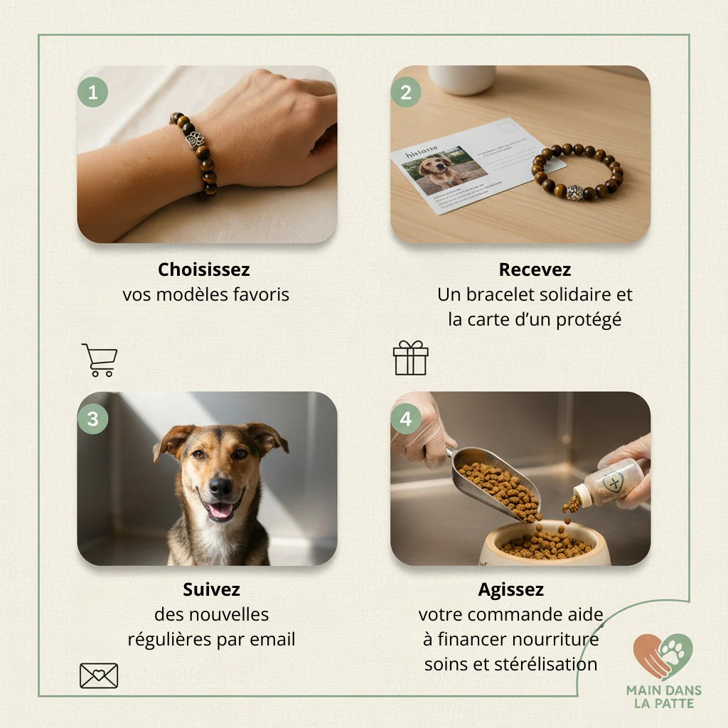 Bracelet Main dans la Patte - Une Vie Sauvée